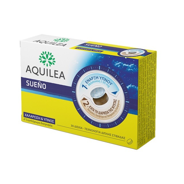 Aquilea Sueno Συμπλήρωμα Διατροφής Για Χαλάρωση & Ύπνο, 30 δισκία