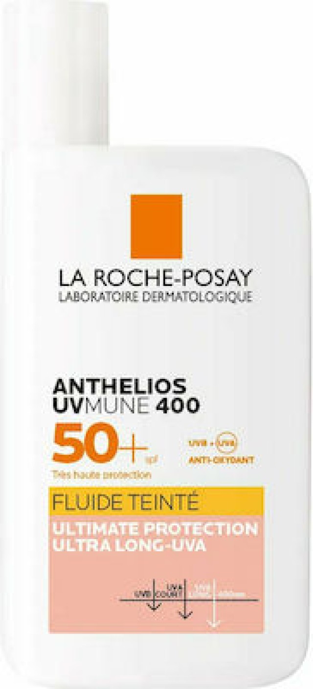LA ROCHE POSAY Anthelios UVmune 400 Tinted Fluid Αντηλιακή Λοσιόν Προσώπου SPF50+ Με Χρώμα, 50ml