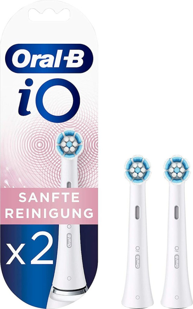 Oral-B Ανταλλακτικές Κεφαλές iO Gentle Care White Ηλεκτρικής Οδοντόβουρτσας για Ευαίσθητα Δόντια & Ούλα, Λευκό Χρώμα, 2τεμ