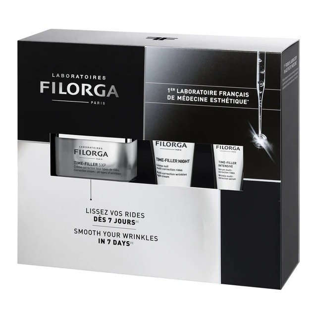 Filorga Πακέτο Antiage Time-Filler 5XP Cream Αντιρυτιδική Κρέμα, 50ml, Time-Filler Night Αντιρυτιδική Κρέμα Νυκτός, 15ml & Time-Filler Intensive Αντιρυτιδικό Serum, 7ml
