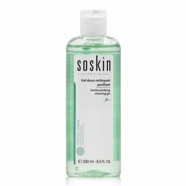SOSKIN P+ Gel Βαθύ Καθαρισμού Για Μικτό Εως Λιπαρό Δέρμα Gentle Purifying, 250ml