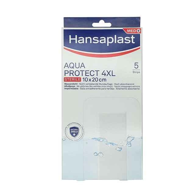 Hansaplast Aqua Protect 4XL Sterile Strips Αποστειρωμένα Aδιάβροχα Επιθέματα, 10x20cm, 5τμχ