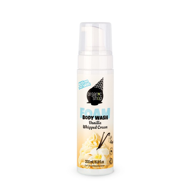 Natura Siberica Organic Shop Ice Cream Foam Body Wash Vanilla Whipped Cream Αφρόλουτρο 200ml
