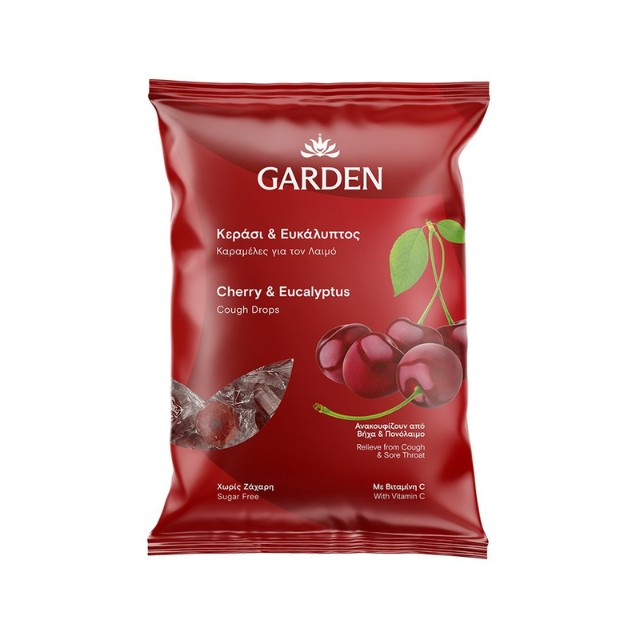 Garden Καραμέλες Λαιμού Κεράσι & Ευκάλυπτος 60gr