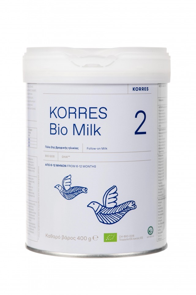 KORRES Bio Milk 2 Βιολογικό Αγελαδινό Γάλα για Βρέφη 6-12 μηνών, 400gr