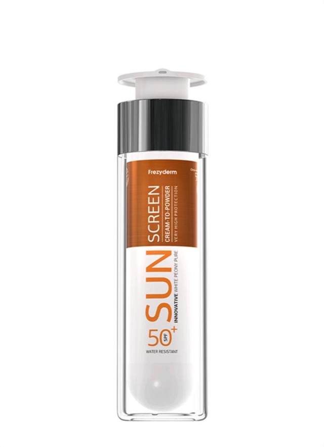 Frezyderm Sun Screen Cream to Powder SPF50+, Αντηλιακό Προσώπου με Αίσθηση Πούδρας, 50ml