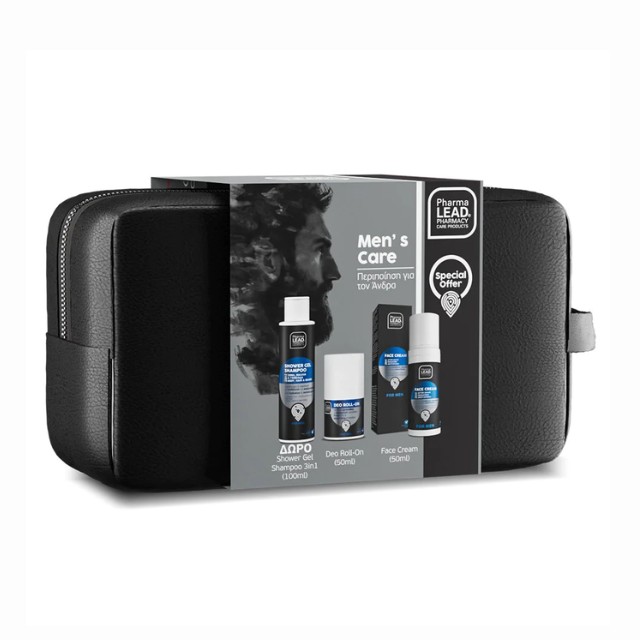 Pharmalead Men Πακέτο Shower Gel -Shampoo 3 in 1 100ml & Deo Roll-On 50ml & Face Cream 50ml
