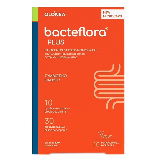 Olonea Bacteflora Plus Συμπλήρωμα Διατροφής Προβιοτικών, 10 Φυτικές Κάψουλες