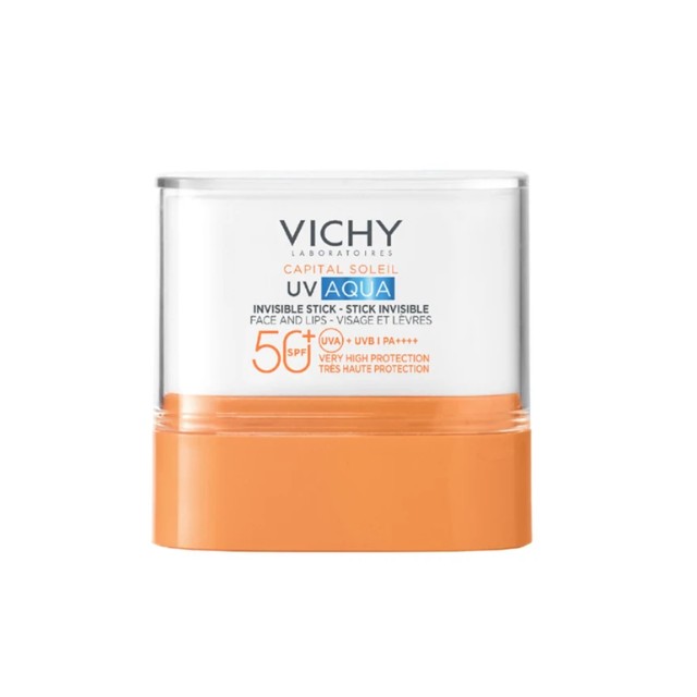 Vichy Capital Soleil UV Aqua Stick SPF50+ Αντηλιακό Στικ Προσώπου & Χειλιών 9gr