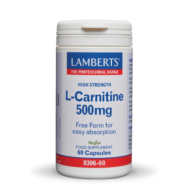 Lamberts L-Carnitine 500mg Καρνιτίνη 60 κάψουλες 8306-60