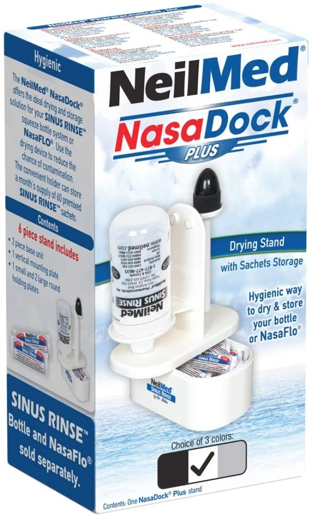 NEILMED Nasa Dock Plus | Βάση Υγιεινής Αποθήκευσης Συσκευής Ρινικών Πλύσεων , Drying Stand with Packet Storage, 1τμχ