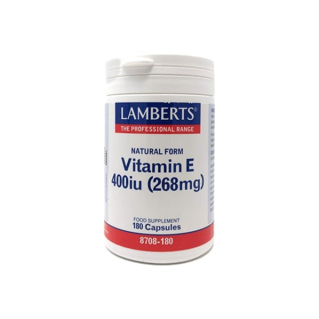 LAMBERTS Vitamin E 400iu Natural Form Συμβάλλει στην Διατήρηση της Υγείας της Καρδιάς, 180caps 8708-180