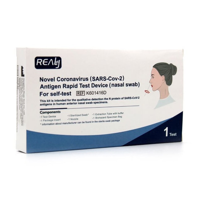 REALY Covid Test (SARS-Cov-2) Συσκευή Ταχείας Δοκιμής Αντιγόνου Ρινικό Δείγμα Covid Test, 1τμχ (ΛΗΞΗ 05/24)