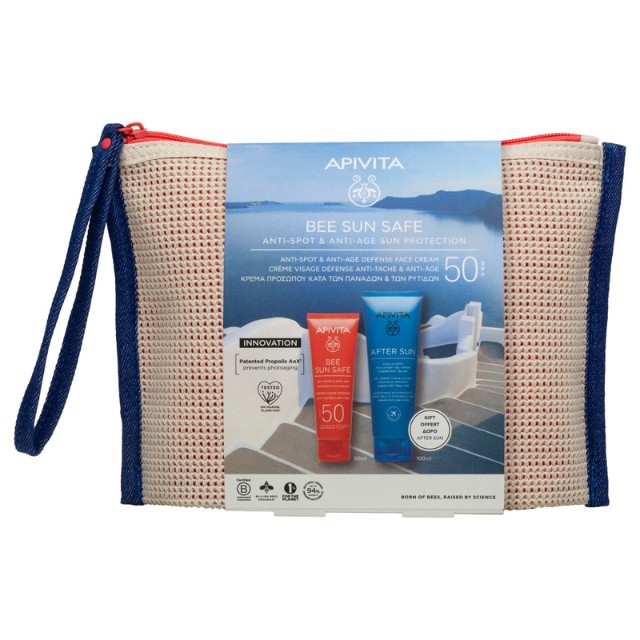 Apivita Bee Sun Safe Πακέτο Anti-Spot & Anti-Age Defense Face Cream SPF50 50ml & Δώρο After Sun Gel Cream 100ml