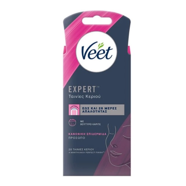 Veet Ταινίες Αποτρίχωσης Προσώπου Με Κρύο Κερί, 20 τεμάχια