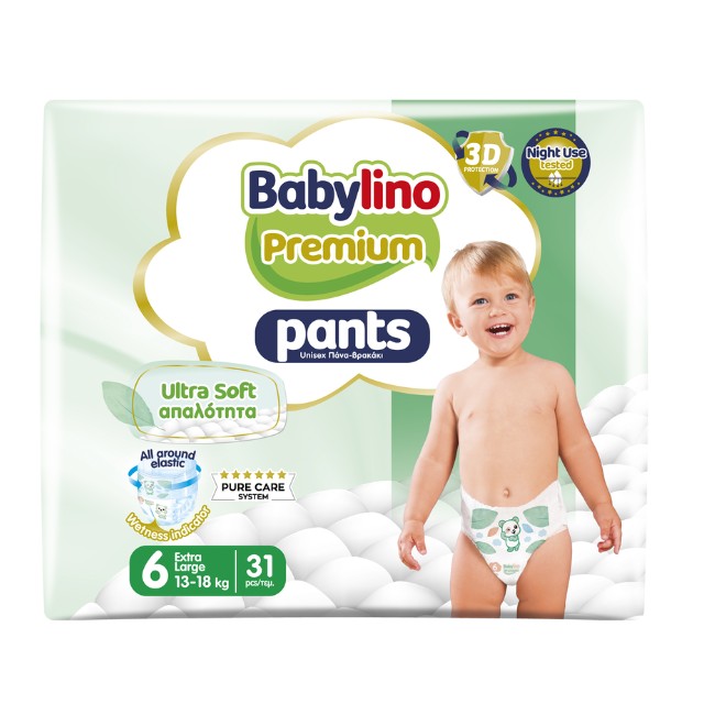 Babylino Premium Pants Ultra Soft Extra Large No6 (13-18 Kg) Πάνες Βρακάκι 31τμχ