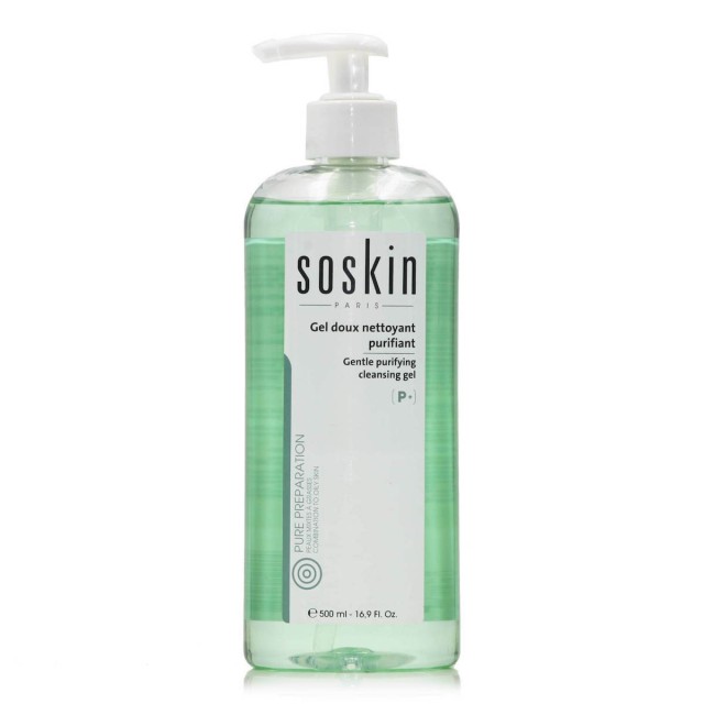 SOSKIN P+ Gel Βαθύ Καθαρισμού Για Μικτό Εως Λιπαρό Δέρμα  Gentle Purifying , 500ml