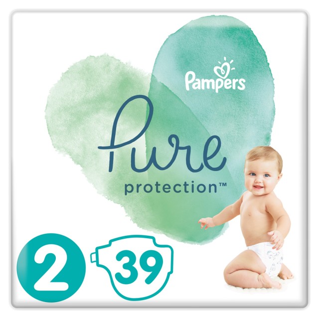Pampers Pure Protection No.2 (4-8kg) Πάνες, 39 τεμάχια