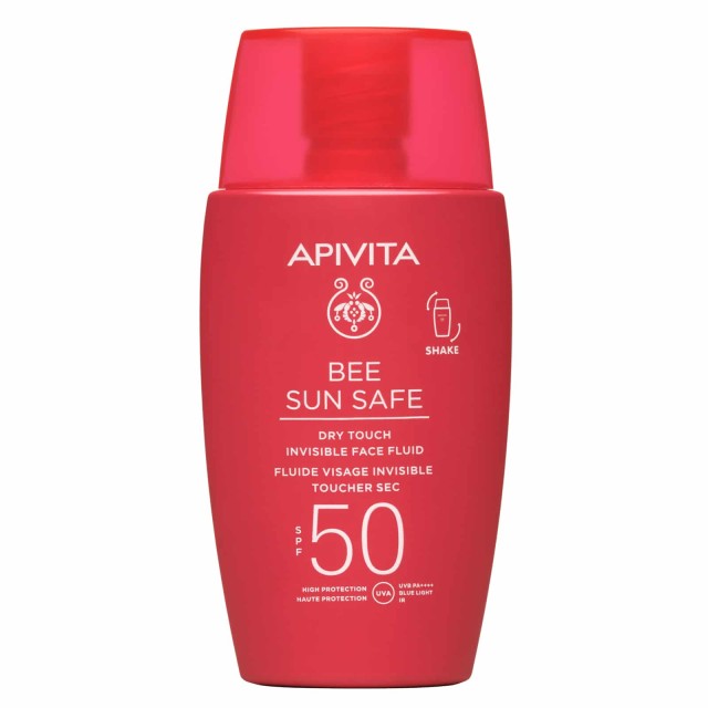 APIVITA Bee Sun Safe Dry Touch Invisible Face Fluid SPF50, Λεπτόρευστη Αντιηλιακή Κρέμα Προσώπου με Θαλάσια Φύκη & Πρόπολη, 50ml