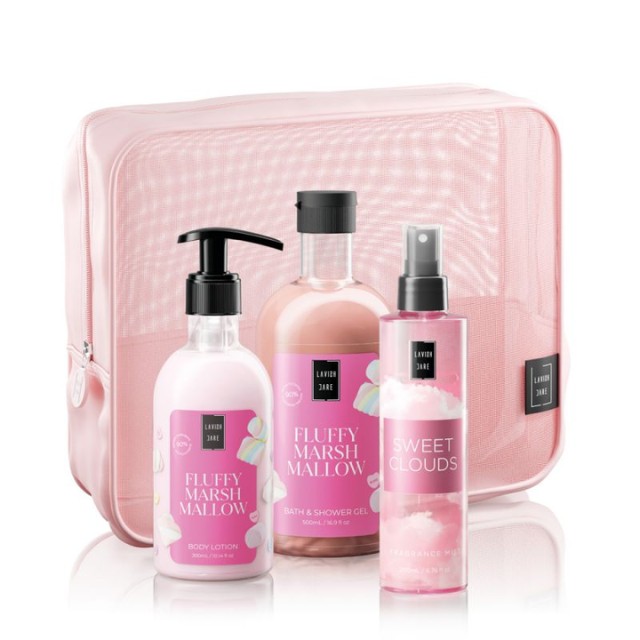 Lavish Care Fluffy Marshmallow Body Care Πακέτο Περιποίησης Σώματος & Δώρο Νεσεσέρ 1τεμ
