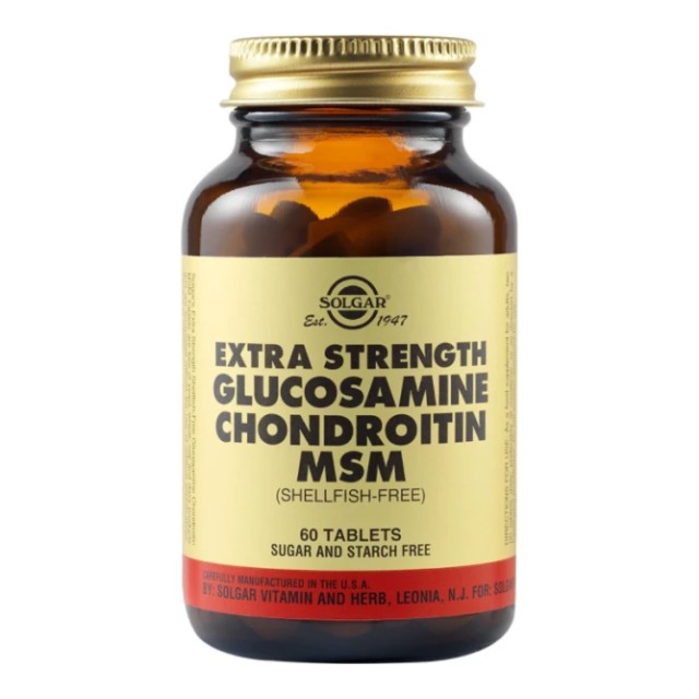 Solgar Extra Strength Glucosamine Chondroitin MSM,  Συμπλήρωμα για Χόνδρους & Αρθρώσεις, 60 ταμπλέτες
