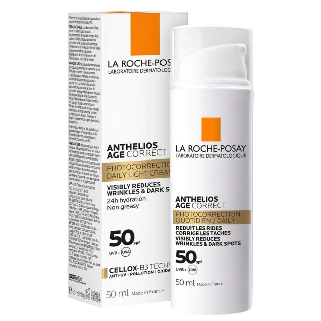 LA ROCHE POSAY Anthelios Age Correct Phytocorrection Daily Light Cream, Αντηλιακή Αντιγηραντική Κρέμα Προσώπου SPF50, 50ml