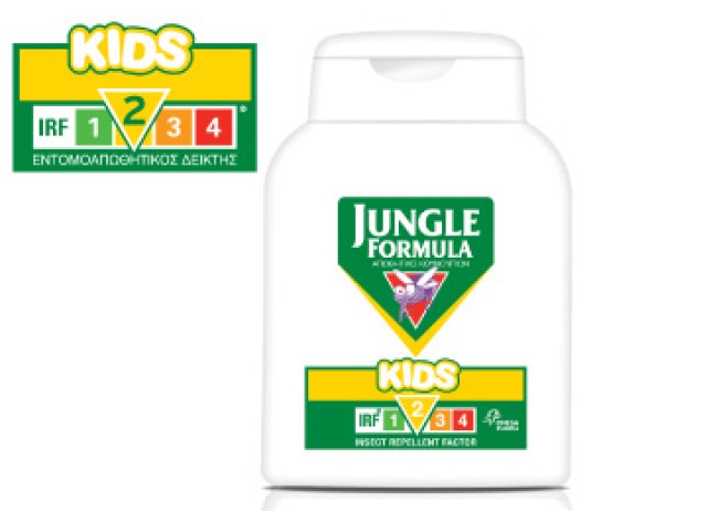 OMEGA PHARMA Jungle Formula Kids με IRF2, Εντομοαπωθητική Λοσιόν Κατάλληλη για Παιδιά άνω των 2 ετών, 125ml