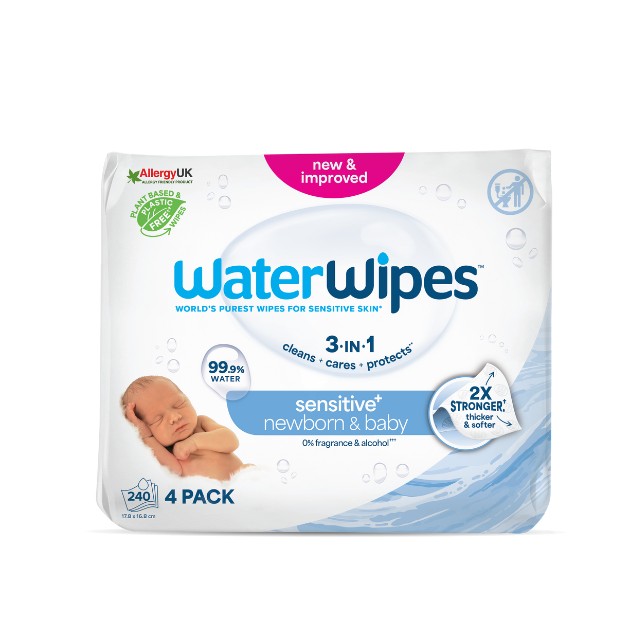 WaterWipes Πακέτο Μωρομάντηλα με 99.9% Νερό & 0.01% Εκχύλισμα από Σπόρους Γκρέιπφρουτ 4x60 Τεμάχια