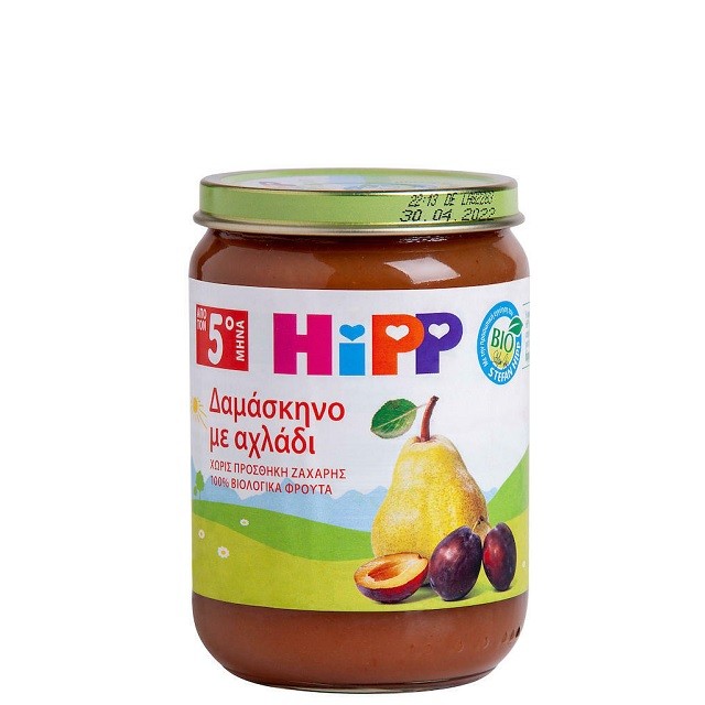 HIPP Βρεφική Κρέμα Φρούτων Με Δαμάσκηνο & Αχλάδι Μετά τον 5ο Μήνα, 190gr