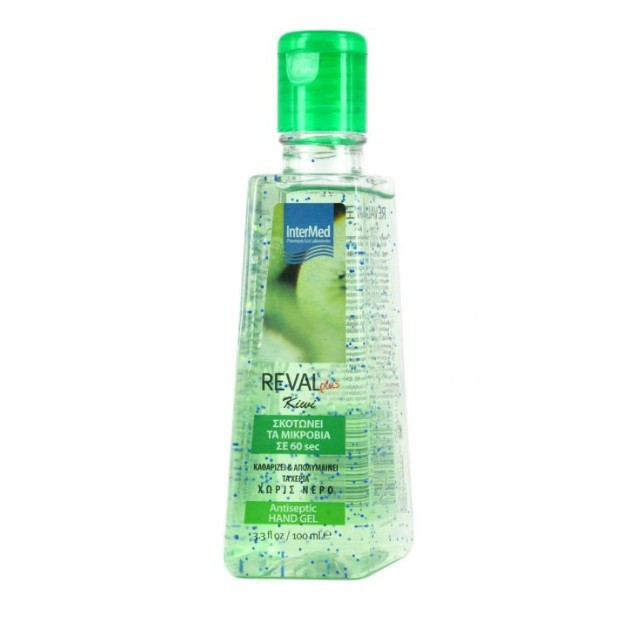Intermed Reval Plus Kiwi Antiseptic Hand Gel, Αντιβακτηριδιακό Αντισηπτικό Τζελ Χεριών Με Άρωμα Ακτινίδιο, 100ml
