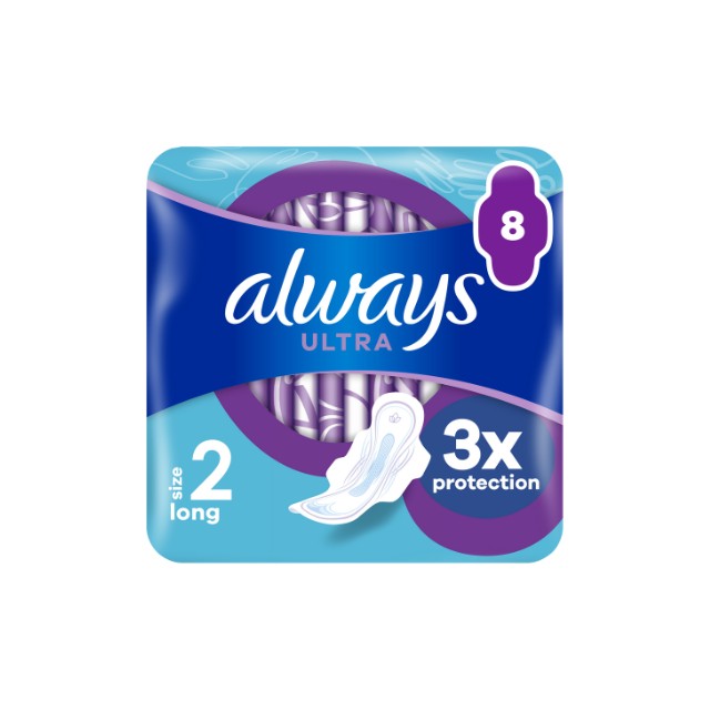 Always Ultra Σερβιέτες Long Plus (Μέγεθος 2) 8 Τεμάχια