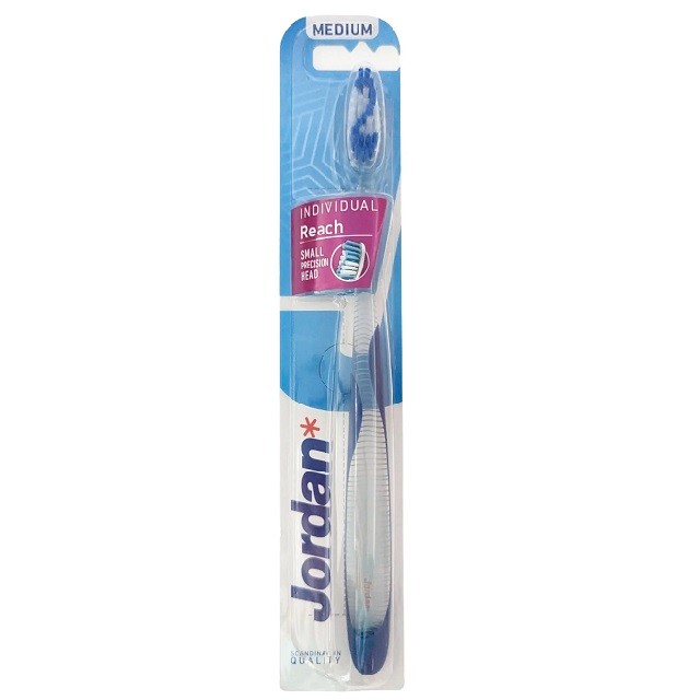 Jordan Individual Reach Medium Οδοντόβουρτσα Μέτρια Σε Μπλε Χρώμα, 1τμχ