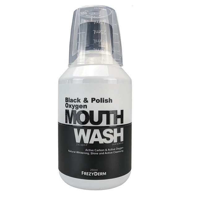 Frezyderm Black & Polish Oxygen Mouthwash Στοματικό Διάλυμα Με Ενεργό Άνθρακα, 250ml