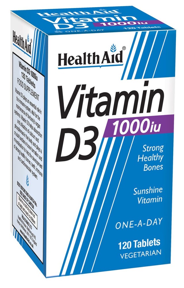 HEALTH AID βιταμίνη D3 1000iu, 120 Ταμπλέτες