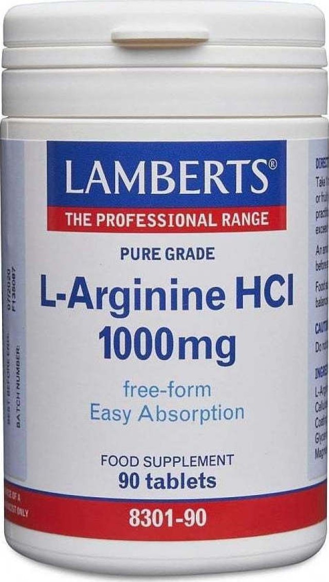 LAMBERTS L-Arginine HCl 1000mg 90 ταμπλέτες 8301-90