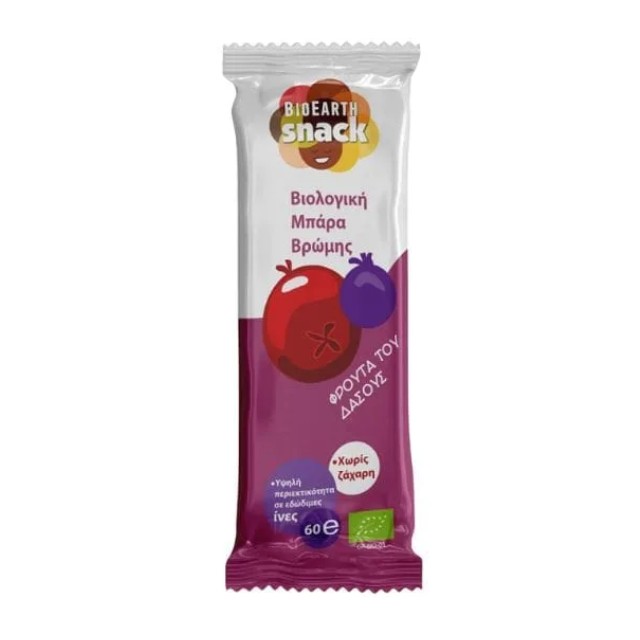 BioEarth Βιολογική Μπάρα Βρώμης με Γεύση Φρούτα του Δάσους 60gr