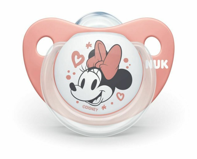 NUK Πιπίλα Σιλικόνης 0-6m Με Θήκη Disney Ροζ Minnie Mouse (10.730.325), 1τμχ