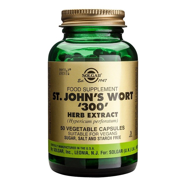 Solgar St. Johns Wort Herb Extract 300mg, Συμπλήρωμα Διατροφής για Αντιμετώπιση του Στρες & Βελτίωση των Συμπτωμάτων της Κατάθλιψης, 50 φυτικές κάψουλες