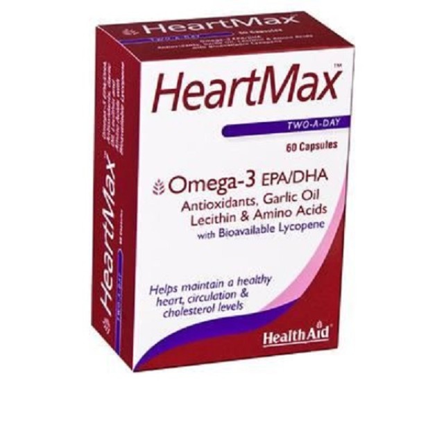 HEALTH AID HeartMax Συμπλήρωμα Διατροφής για Δυνατή Καρδιά, Καλό Κυκλοφορικό & Χαμηλή Χοληστερίνη 60caps
