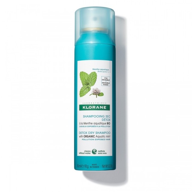 KLORANE Aquatic Mint Dry Shampoo, Ξηρό Σαμπουάν από εκχύλισμα Μέντας για τα λιπαρά μαλλιά, 150ml