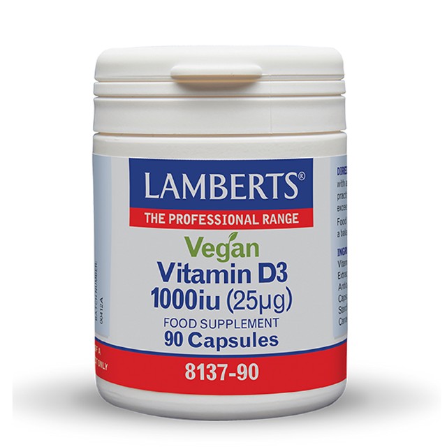 Lamberts Vegan Vitamin D3 1000IU 25mg 90 Κάψουλες 8137-90