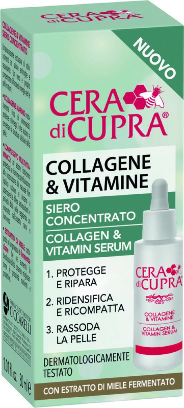CERA DI CUPRA Serum Collagen & Vitamin, Συμπυκνωμένος Ορός Προσώπου με Κολλαγόνο & Βιταμίνες 30ml