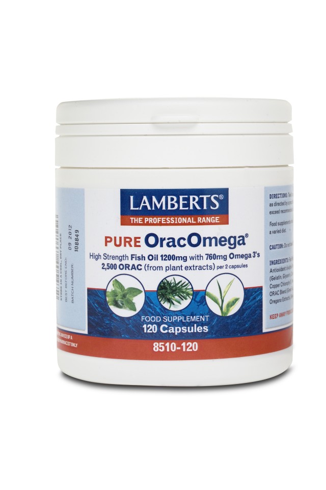 Lamberts Pure OracOmega 760mg Ωμέγα 3 λιπαρών οξέων & Φυτικά Αντιοξειδωτικά 120 κάψουλες 8510-120