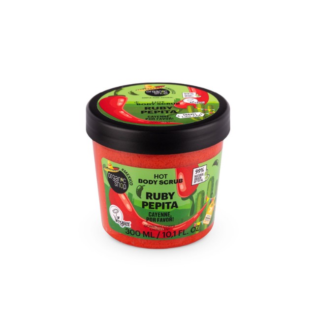Natura Siberica Organic Shop Ruby Pepita Hot Body Scrub Σώματος με Πιπέρι Καγιέν 300ml
