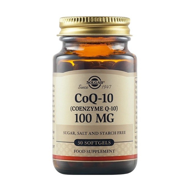 Solgar Coenzyme Q-10 100mg Συμπλήρωμα Διατροφής Με Συνένζυμο Q10, 30 Κάψουλες