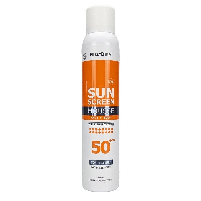 Frezyderm Sunscreen Face & Body Mousse SPF50+ Αντηλιακό Προσώπου & Σώματος Σε Μορφή Αφρού, 200ml