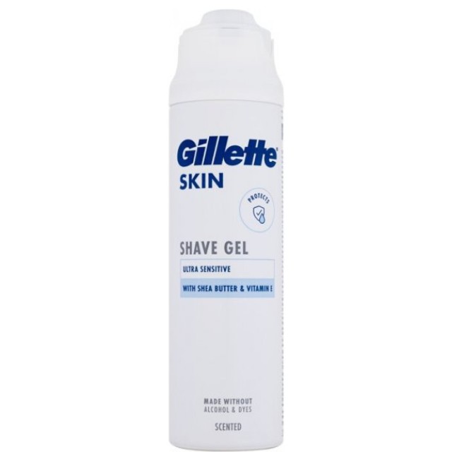 Skin Ultra Sensitive Shave Gel Ξυρίσματος Με Βούτυρο Καριτέ & Βιταμίνη Ε, 200ml