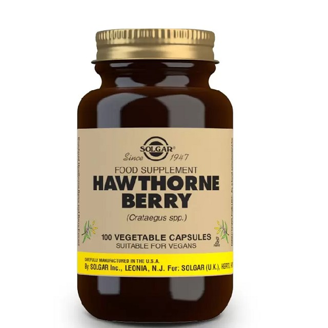 Solgar Hawthorne Berry 520mg, Συμπλήρωμα Διατροφής για Καλή Υγεία Καρδιαγγειακού Συστήματος & Υγιή Πίεση Αίματος, 100 φυτικές κάψουλες