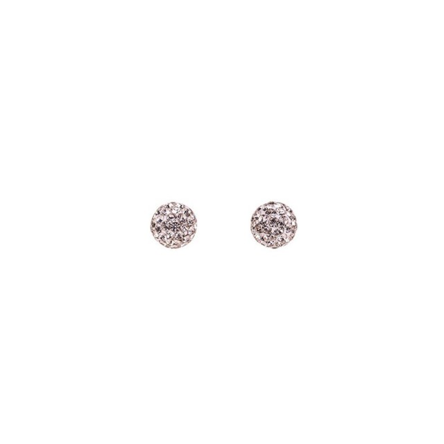 Medisei Ασημένια Σκουλαρίκια No 05420-White Crystals Ball, 1 ζευγάρι