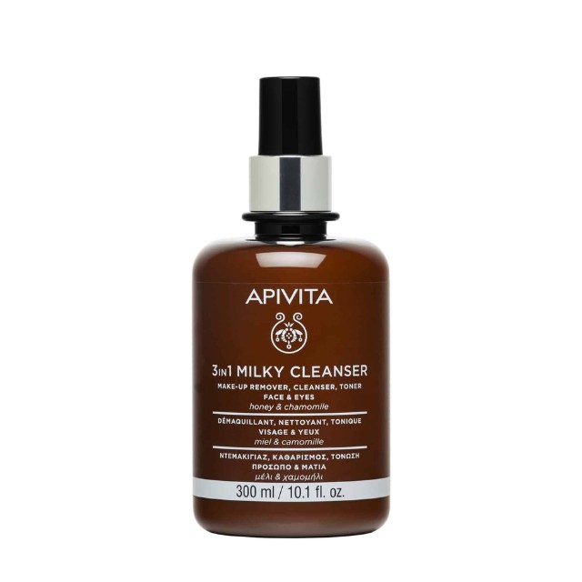 Apivita 3in1 Milky Cleanser για Πρόσωπο & Μάτια με Χαμομήλι & Μέλι 300ml